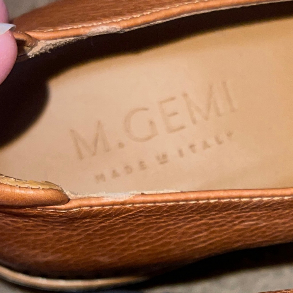 M.Gemi Women's Tan Loafers with Black Sole - Picture 9 of 13